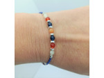 Bracelet jade bleu/rouge/orange/blanc argent