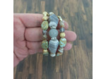 Bracelet multi-rangs gris/marron/doré