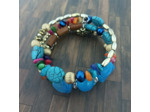 Bracelet multi-rangs multicolore/doré