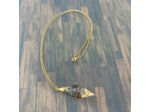 Pendentif orgonite pendule citrine/œil de tigre/feuilles d'or