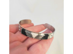 Bracelet en perles miyuki noir/gris/blanc