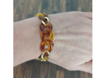 Bracelet gros maillons tons marron/doré 19 et 22mm