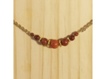 Collier corail rouge/jaspe rouge/doré