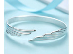 Bracelet manchette en argent ailes d'ange