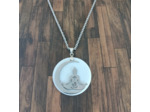 Collier nacre et zen en acier inoxydable
