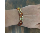 Bracelet gros maillons topaze/doré 19mm