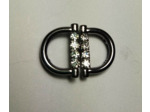 Attache métal gris foncé avec strass