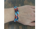 Bracelet gros maillons bleu ciel/bleu/rouge 19mm