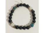Agate noire, agate blanche,  pierre naturelle marbre bleu pétrole