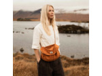 Bleu de Chauffe Sac Musette S Janice Cuir Suédé Ocre