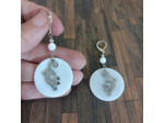 Boucles d'oreilles nacre et lézard acier inoxydable