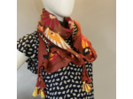 Atoll Palme Foulard A Fleurs Marron