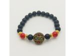 Copie de Bracelet jaspe rouge/turquoise, perle tibétaine