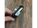 Bracelet cuir 3 lanières et acier inoxydable