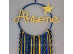 Attrape rêves prénom personnalisable, anthracite, jaune, Marine et Bleu nuit