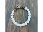 Bracelets de couple œil de tigre/pierre de lave blanc