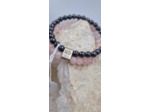 Bracelet double hematite quartz rose OLPA2920