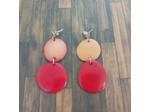 Boucles d'oreilles Synthia rouge-saumon en ivoire végétal