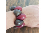 Bracelet Kim bordeau-gris en ivoire végétal