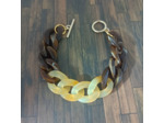 Bracelet gros maillons marron/ambre doré 22mm