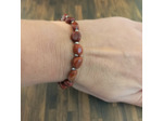 Bracelet Jaspe rouge argenté