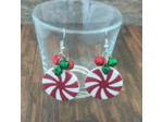 Boucles d'oreilles clochettes et roue rouge/blanc
