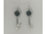 Boucles d'oreilles arbre de vie hématite