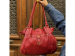 Sac à main en cuir carmin style bourse Arthur & Aston