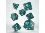 Lot de 7 dés - Classic RPG - Vert perlé et blanc