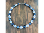 Collier grosses perles bleu