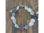 Bracelet en pierres naturelles brutes doré ou argenté