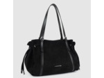Lancaster Velvet Emma Grand Sac Porté Epaule 518-097 Aspect Suédine Noir