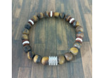 Bracelet homme œil de tigre mat