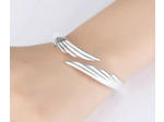 Bracelet manchette en argent ailes d'ange
