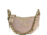 Mila Louise Rubina W Sac Besace Demi Lune Cuir Tressé Rosée
