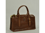 Mila Louise Lya BB Petit Sac à main Cuir Résille Cognac