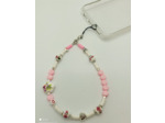 Bijou de portable blanc/rose/argenté "JE T'AIME MAMAN"