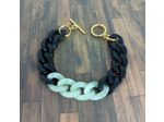 Bracelet gros maillon noir/vert 19mm