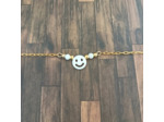 Bracelet enfant smiley nacre et acier inoxydable doré