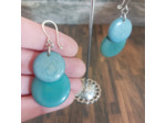 Boucles d'oreilles Alexia bleu en ivoire végétal