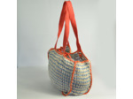 Le Voyage en Panier Coloraba Sac Cabas Coton Tissé Orange Bleu
