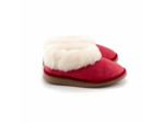 Chaussons mixte rouge en peau de mouton