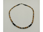 Collier unisexe en pierres naturelles jaspe paysage, onyx, turquoise blanc