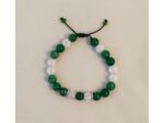 Bracelet ajustable jade vert / cristal de roche craquelé