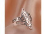 Bague filigrane longue en acier inoxydable