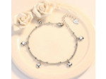 Bracelet en argent 5 cœurs