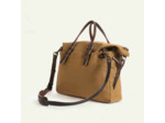Bleu de Chauffe Sac Business Remix Cuir Et Toile Camel bm