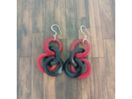 Boucles d'oreilles Mina rouge-noir en ivoire végétal