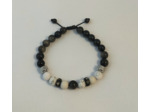 Bracelet ajustable howlite / obsidienne