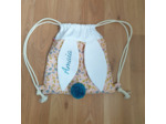 Sac à dos Pochon pour enfant, modèle blanc  or et rose